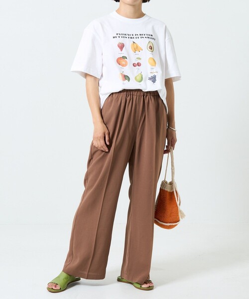 FREAK'S STORE（フリークスストア）の「リネンライクセンタープレスイージーパンツ（スラックス・レディース・ブラック/ブラウン/グリーン/ピンク/ダークブラウン・ﾌﾘ-）」の12枚目の写真