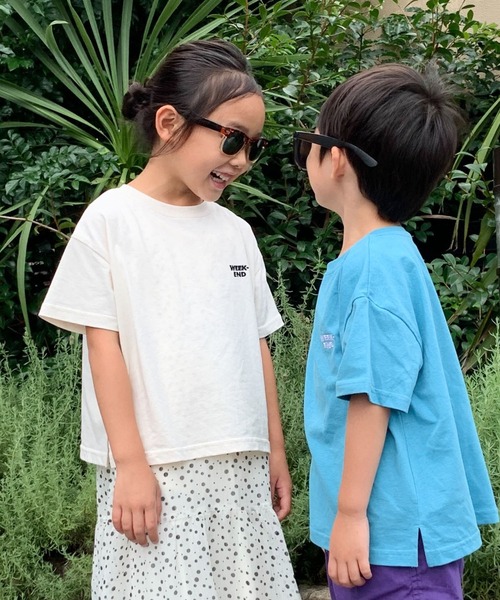 CIAOPANIC TYPY（チャオパニックティピー）の「▽【KIDS】OSOROフェードカラーロゴ刺繍TEE（Tシャツ/カットソー・キッズ・ホワイト/チャコールグレー/パープル/サックスブルー/ピンク/イエロー・SMALL/MEDIUM/LARGE/X-LARGE/XX-LARGE）」の2枚目の写真