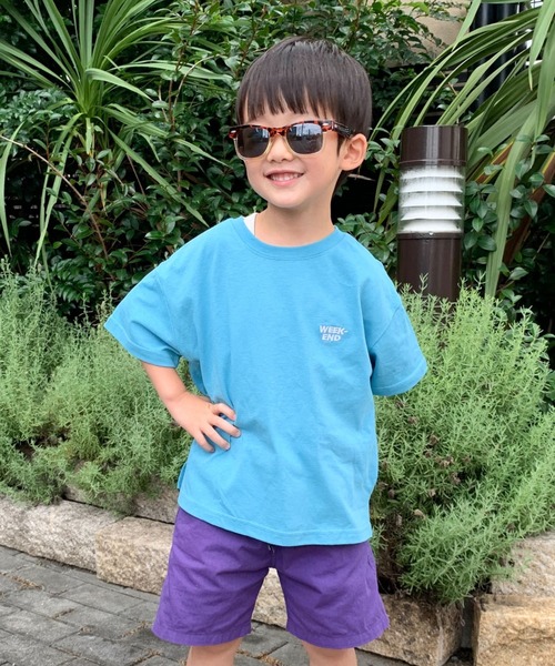 CIAOPANIC TYPY（チャオパニックティピー）の「▽【KIDS】OSOROフェードカラーロゴ刺繍TEE（Tシャツ/カットソー・キッズ・ホワイト/チャコールグレー/パープル/サックスブルー/ピンク/イエロー・SMALL/MEDIUM/LARGE/X-LARGE/XX-LARGE）」の4枚目の写真