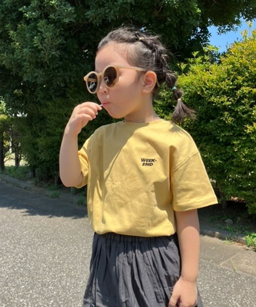 CIAOPANIC TYPY（チャオパニックティピー）の「▽【KIDS】OSOROフェードカラーロゴ刺繍TEE（Tシャツ/カットソー・キッズ・ホワイト/チャコールグレー/パープル/サックスブルー/ピンク/イエロー・SMALL/MEDIUM/LARGE/X-LARGE/XX-LARGE）」の6枚目の写真