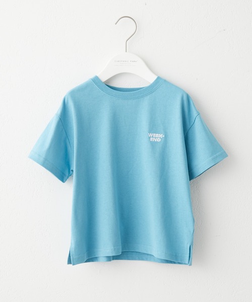 CIAOPANIC TYPY（チャオパニックティピー）の「▽【KIDS】OSOROフェードカラーロゴ刺繍TEE（Tシャツ/カットソー・キッズ・ホワイト/チャコールグレー/パープル/サックスブルー/ピンク/イエロー・SMALL/MEDIUM/LARGE/X-LARGE/XX-LARGE）」の16枚目の写真