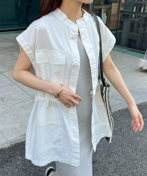 DISCOAT（ディスコート）の「【リバイバル】スタンドネックミリタリーベスト≪WEB限定/ユニセックス≫（ベスト・レディース・ホワイト/カーキ/ブラック/ベージュ・FREE）」の17枚目の写真