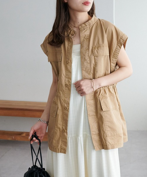 セール】【リバイバル】スタンドネックミリタリーベスト≪WEB