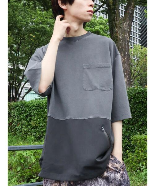 CRAFT STANDARD BOUTIQUE(クラフトスタンダードブティック)の「ピグメント切り替えH/S-TEE-B *(Tシャツ/カットソー・メンズ・ブラック/カーキ/アイボリー・LL/M/L)」の9枚目の写真