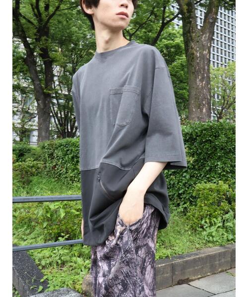 CRAFT STANDARD BOUTIQUE(クラフトスタンダードブティック)の「ピグメント切り替えH/S-TEE-B *(Tシャツ/カットソー・メンズ・ブラック/カーキ/アイボリー・LL/M/L)」の10枚目の写真