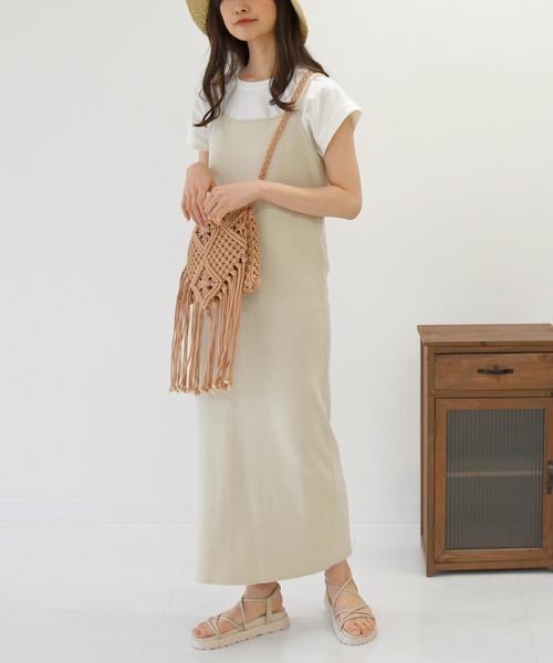 sango(sango)の「ニットキャミワンピース(ワンピース・レディース・ブラウン系その他/ベージュ系その他/モカ・FREE)」の3枚目の写真