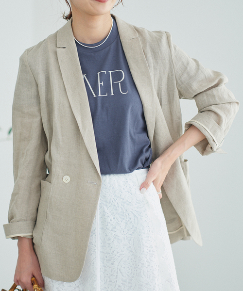 IENA（イエナ）の「ETE MOOD Tシャツ（Tシャツ/カットソー・レディース・ホワイト/ライトグレー/コバルトブルー・FREE）」の3枚目の写真