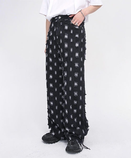 WESTBOY（ウエストボーイ）の「【WB ORIGINALS】Destroy Denim Pants WO22S5PT03（デニムパンツ・メンズ・ブルー/ブラック・XL/M/L）」の4枚目の写真