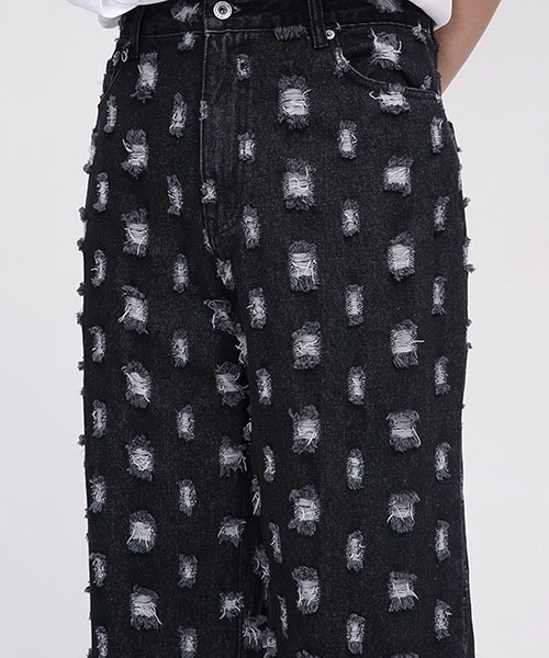 WESTBOY（ウエストボーイ）の「【WB ORIGINALS】Destroy Denim Pants WO22S5PT03（デニムパンツ・メンズ・ブルー/ブラック・XL/M/L）」の7枚目の写真