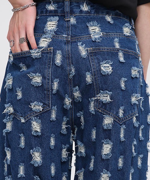 WESTBOY（ウエストボーイ）の「【WB ORIGINALS】Destroy Denim Pants WO22S5PT03（デニムパンツ・メンズ・ブルー/ブラック・XL/M/L）」の12枚目の写真