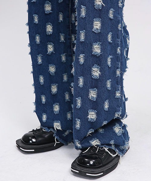 WESTBOY（ウエストボーイ）の「【WB ORIGINALS】Destroy Denim Pants WO22S5PT03（デニムパンツ・メンズ・ブルー/ブラック・XL/M/L）」の13枚目の写真