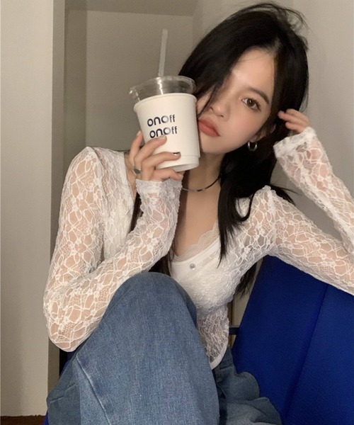 Jewelobe（ジュエローブ）の「レースショートカーディガン（カーディガン/ボレロ・レディース・ホワイト/ブラック・FREE）」の7枚目の写真