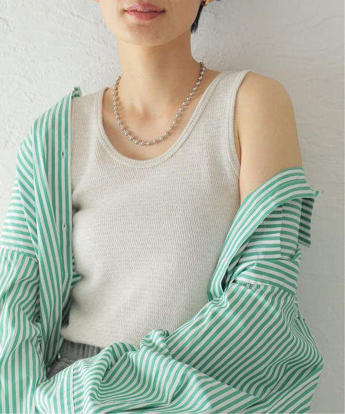 JOURNAL STANDARD（ジャーナルスタンダード）の「《追加2》サーマルコットン2WAYタンクトップ（タンクトップ・レディース・ホワイト/アイボリー/ブラック系その他・FREE）」の7枚目の写真