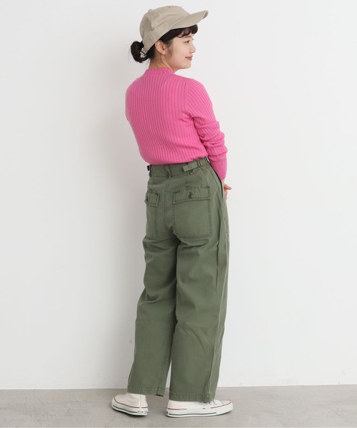 CHILD WOMAN（チャイルドウーマン）の「VICTORIA ワイドリブ肩釦ハイネックプルオーバー（ニット/セーター・レディース・レッド/ネイビー/グリーン/ピンク・FREE）」の14枚目の写真