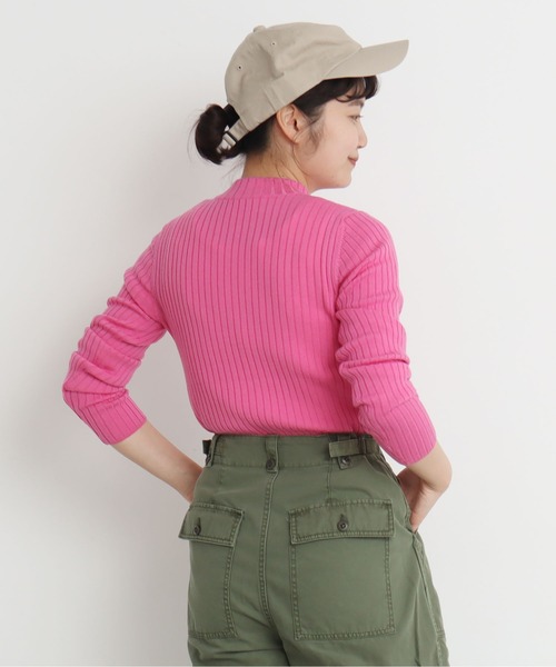 CHILD WOMAN（チャイルドウーマン）の「VICTORIA ワイドリブ肩釦ハイネックプルオーバー（ニット/セーター・レディース・レッド/ネイビー/グリーン/ピンク・FREE）」の12枚目の写真