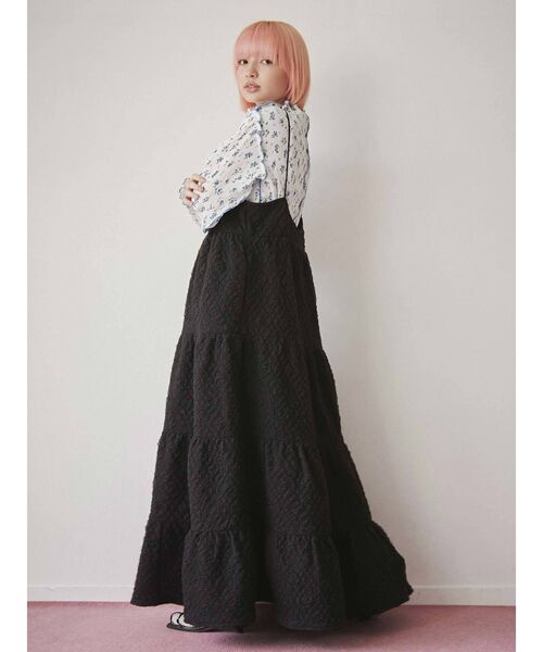 merry jenny（メリージェニー）の「cloudティアードキャミワンピース（ワンピース・レディース・アイボリー/ブラック/ベージュ・FREE）」の6枚目の写真