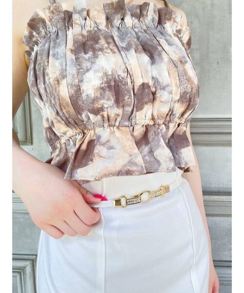 RESEXXY（リゼクシー）の「ストーンポイントゴムベルト（ベルト・レディース・ホワイト/ブラック・FREE）」の3枚目の写真