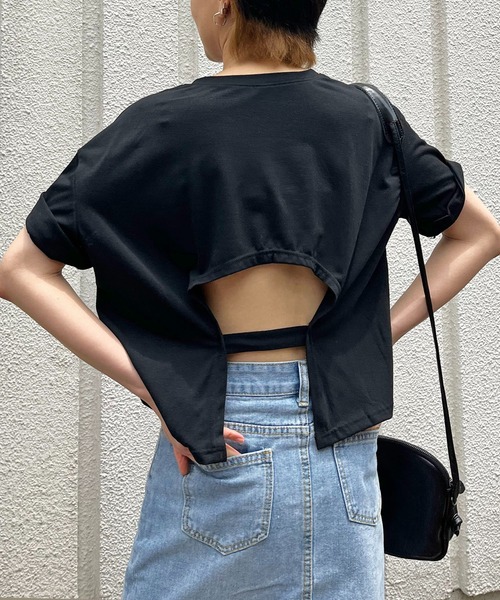 Jewelobe(ジュエローブ)の「バックカットオフTシャツ(Tシャツ/カットソー・レディース・ホワイト/ブラック/ベージュ・FREE)」の13枚目の写真