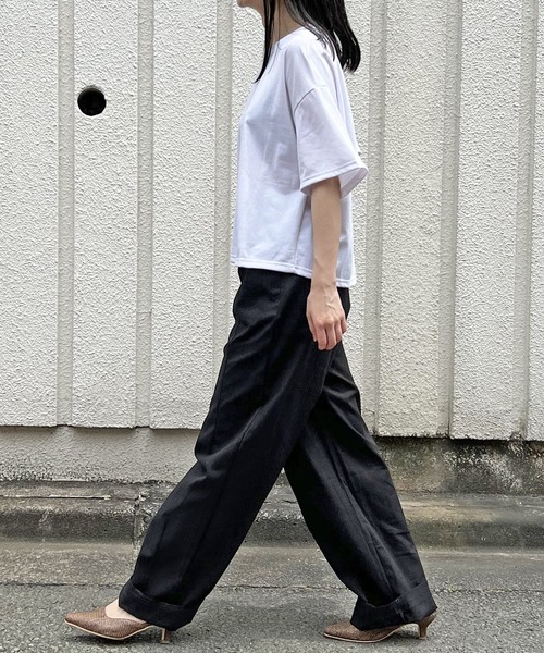 Jewelobe(ジュエローブ)の「バックカットオフTシャツ(Tシャツ/カットソー・レディース・ホワイト/ブラック/ベージュ・FREE)」の4枚目の写真