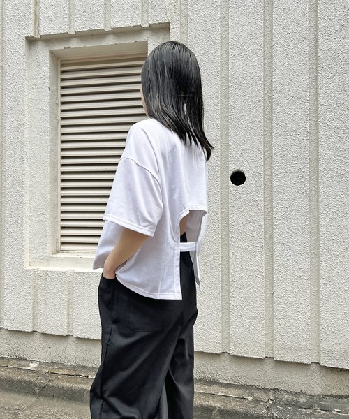 Jewelobe(ジュエローブ)の「バックカットオフTシャツ(Tシャツ/カットソー・レディース・ホワイト/ブラック/ベージュ・FREE)」の18枚目の写真