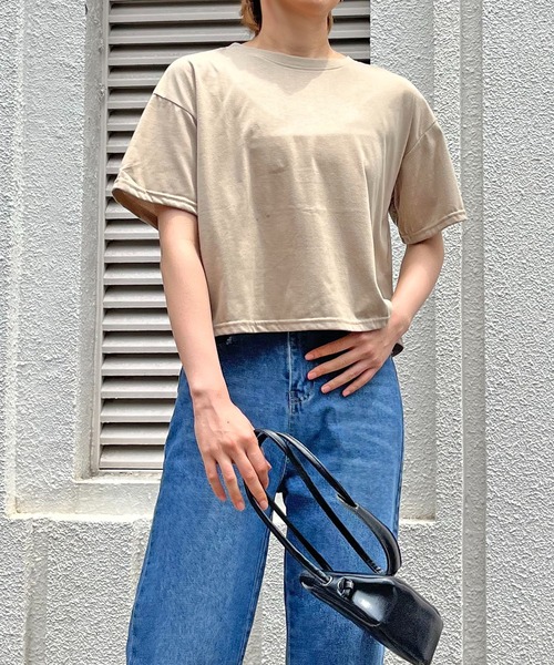 Jewelobe(ジュエローブ)の「バックカットオフTシャツ(Tシャツ/カットソー・レディース・ホワイト/ブラック/ベージュ・FREE)」の12枚目の写真