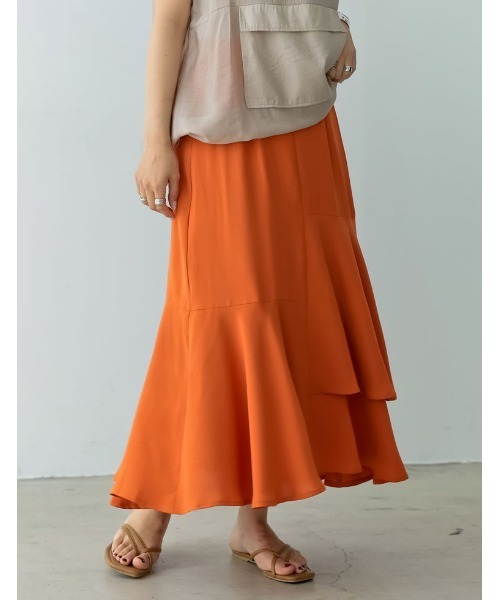 [低身長/高身長サイズ有]ポーラアシンメトリーロングスカート