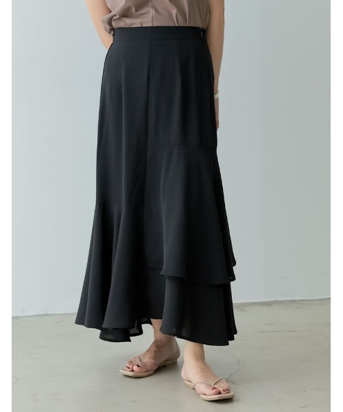 [低身長/高身長サイズ有]ポーラアシンメトリーロングスカート
