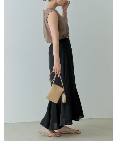 [低身長/高身長サイズ有]ポーラアシンメトリーロングスカート