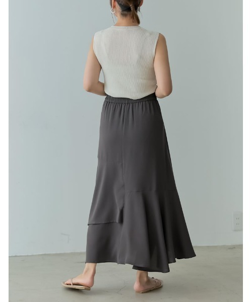[低身長/高身長サイズ有]ポーラアシンメトリーロングスカート