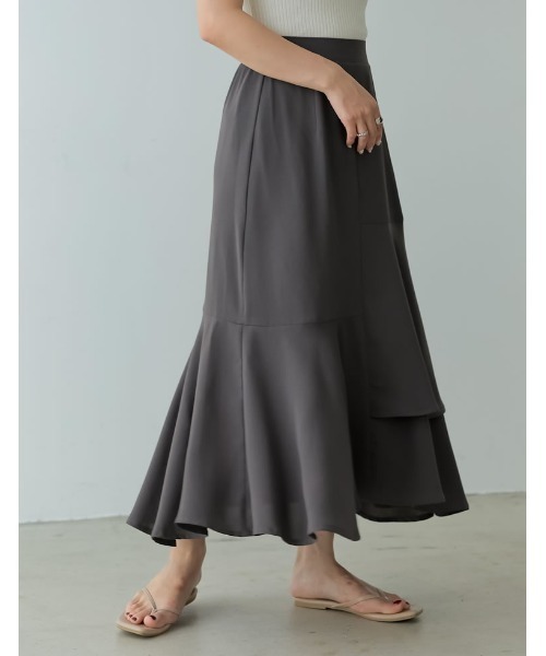 [低身長/高身長サイズ有]ポーラアシンメトリーロングスカート