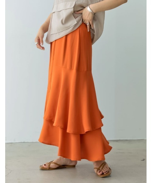 [低身長/高身長サイズ有]ポーラアシンメトリーロングスカート