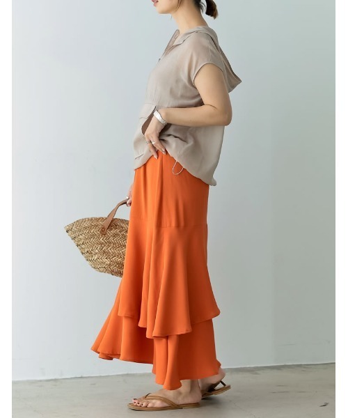 [低身長/高身長サイズ有]ポーラアシンメトリーロングスカート