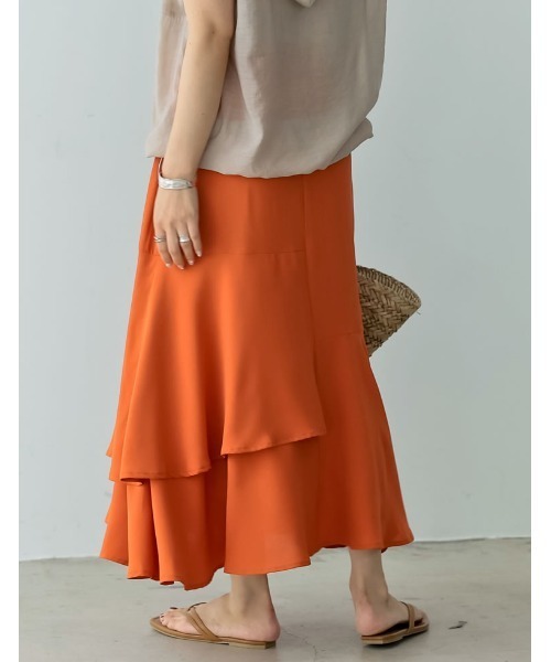 [低身長/高身長サイズ有]ポーラアシンメトリーロングスカート