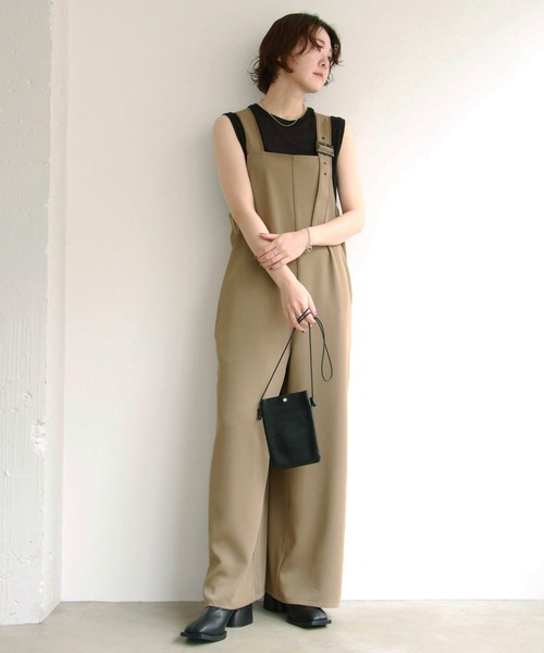 notch.(ノッチ)の「アシメトリーサロペット(サロペット/オーバーオール・レディース・ブラック/ベージュ・TM/M)」の8枚目の写真