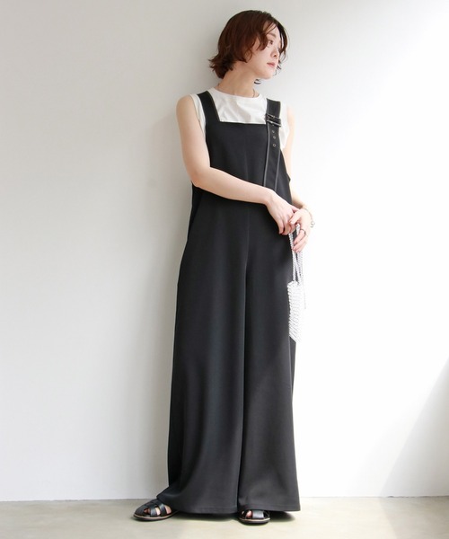 notch.(ノッチ)の「アシメトリーサロペット(サロペット/オーバーオール・レディース・ブラック/ベージュ・TM/M)」の9枚目の写真