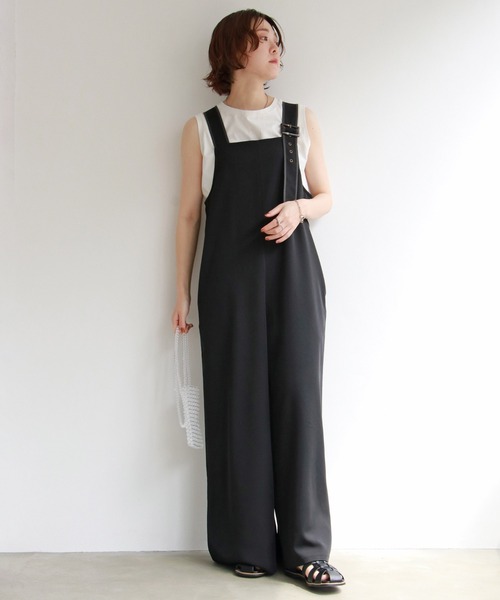 notch.(ノッチ)の「アシメトリーサロペット(サロペット/オーバーオール・レディース・ブラック/ベージュ・TM/M)」の5枚目の写真