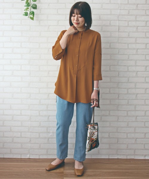 BELLUNA PLUS(ベルーナ)の「ビンテージ調切替デザインチュニック(チュニック・レディース・ネイビー/マスタード/ブルーグリーン・LARGE/X-LARGE/MEDIUM)」の8枚目の写真