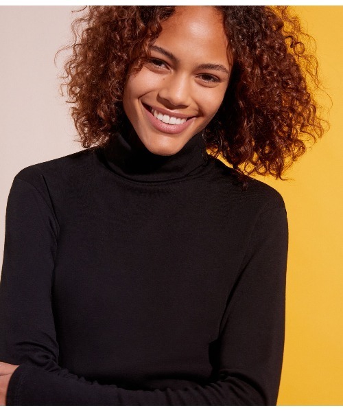 PETIT BATEAU（プチバトー）の「タートルネック長袖Ｔシャツ（Tシャツ/カットソー・レディース・ブラック・MEDIUM/XX-SMALL/X-SMALL/LARGE/SMALL）」の3枚目の写真