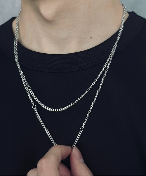 Burner(バーナー)の「【OKUOKU 0909】ミックスダブルチェーン デザイン ネックレス / u-n-2-2 I1(ネックレス・メンズ・その他2・FREE)」の10枚目の写真