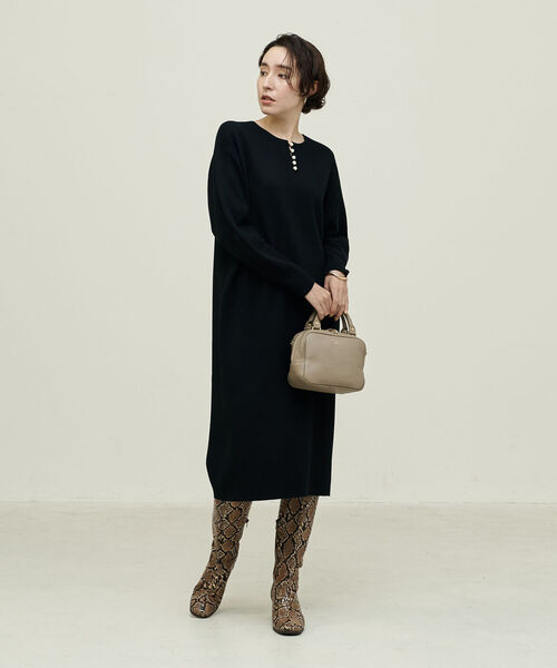 NOLLEY’S(ノーリーズ)の「◇【WEB限定】《手洗い可能》2WAYミラノリブパールワンピース(ワンピース・レディース・ブラック/ネイビー/オフホワイト/ブルー・38/36)」の19枚目の写真