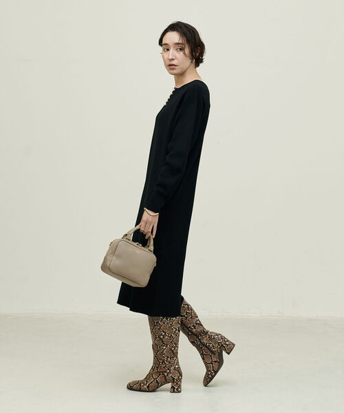 NOLLEY’S(ノーリーズ)の「◇【WEB限定】《手洗い可能》2WAYミラノリブパールワンピース(ワンピース・レディース・ブラック/ネイビー/オフホワイト/ブルー・38/36)」の20枚目の写真