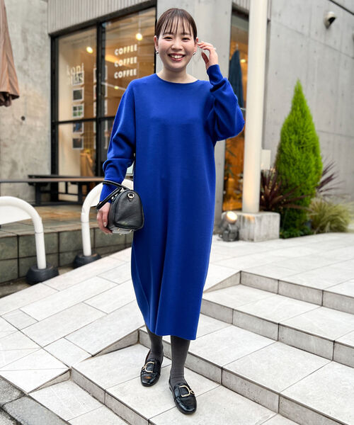 NOLLEY’S(ノーリーズ)の「◇【WEB限定】《手洗い可能》2WAYミラノリブパールワンピース(ワンピース・レディース・ブラック/ネイビー/オフホワイト/ブルー・38/36)」の5枚目の写真