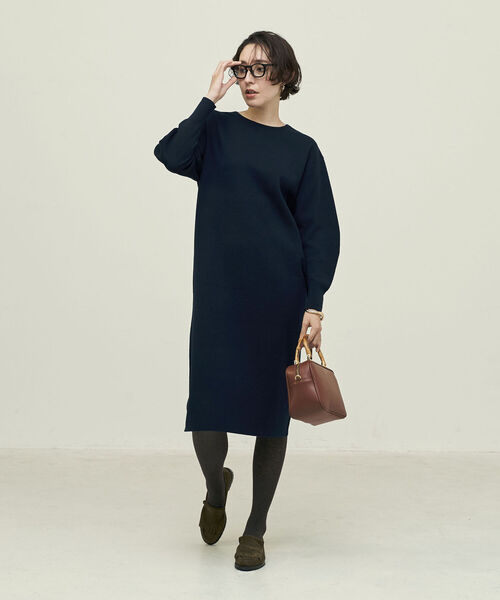 NOLLEY’S(ノーリーズ)の「◇【WEB限定】《手洗い可能》2WAYミラノリブパールワンピース(ワンピース・レディース・ブラック/ネイビー/オフホワイト/ブルー・38/36)」の9枚目の写真