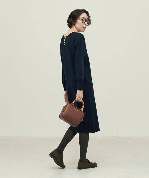 NOLLEY’S(ノーリーズ)の「◇【WEB限定】《手洗い可能》2WAYミラノリブパールワンピース(ワンピース・レディース・ブラック/ネイビー/オフホワイト/ブルー・38/36)」の11枚目の写真