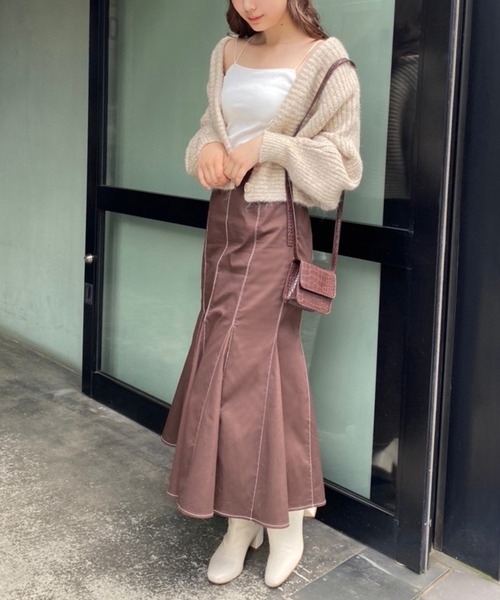 one after another NICE CLAUP（ワンアフターアナザーナイスクラップ）の「ふわふわな着心地。淡色カラーミックスカーディガン（カーディガン/ボレロ・レディース・アイボリー/モカ/ベージュ/ピンク・FREE）」の8枚目の写真