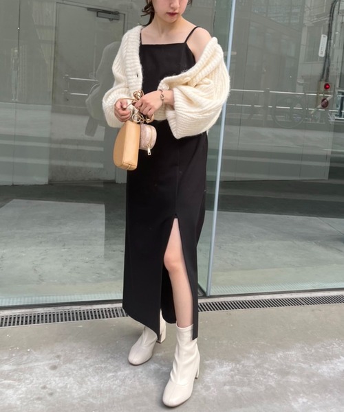 one after another NICE CLAUP（ワンアフターアナザーナイスクラップ）の「ふわふわな着心地。淡色カラーミックスカーディガン（カーディガン/ボレロ・レディース・アイボリー/モカ/ベージュ/ピンク・FREE）」の14枚目の写真