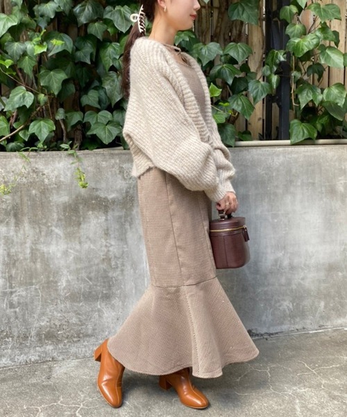 one after another NICE CLAUP（ワンアフターアナザーナイスクラップ）の「ふわふわな着心地。淡色カラーミックスカーディガン（カーディガン/ボレロ・レディース・アイボリー/モカ/ベージュ/ピンク・FREE）」の22枚目の写真