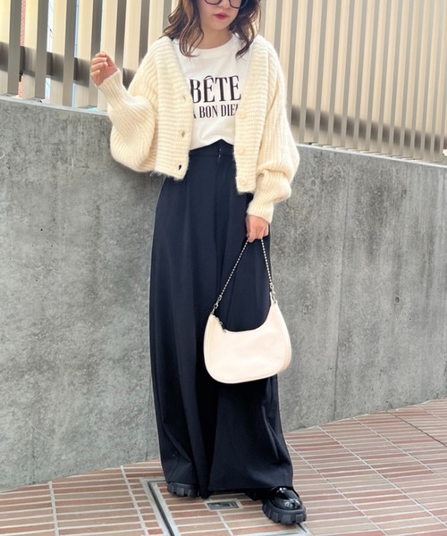 one after another NICE CLAUP（ワンアフターアナザーナイスクラップ）の「ふわふわな着心地。淡色カラーミックスカーディガン（カーディガン/ボレロ・レディース・アイボリー/モカ/ベージュ/ピンク・FREE）」の17枚目の写真