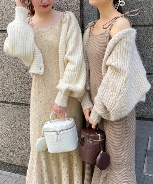 one after another NICE CLAUP（ワンアフターアナザーナイスクラップ）の「ふわふわな着心地。淡色カラーミックスカーディガン（カーディガン/ボレロ・レディース・アイボリー/モカ/ベージュ/ピンク・FREE）」の19枚目の写真