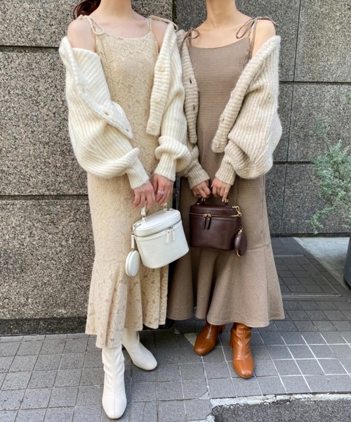 one after another NICE CLAUP（ワンアフターアナザーナイスクラップ）の「ふわふわな着心地。淡色カラーミックスカーディガン（カーディガン/ボレロ・レディース・アイボリー/モカ/ベージュ/ピンク・FREE）」の18枚目の写真